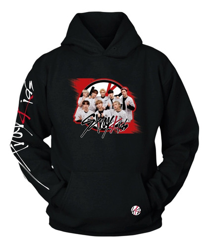 Sudadera Negra Stray Kids Equipo 2 K-pop Sudadera Capucha 