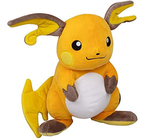 Raichu Peluche 30 Cm Pokémon Primera Generación Color Amarillo