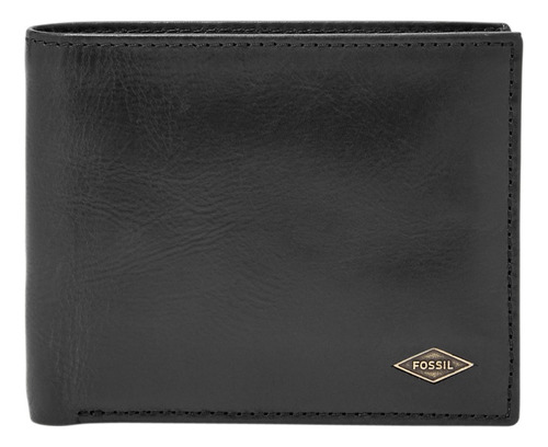 Cartera Plegable Hombre Ml3829001 Ryan De Piel Negro Fossil