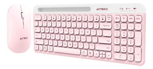 Kit Teclado Y Mouse Acteck Virtuos Silk Mk720 Usb-c Rosa