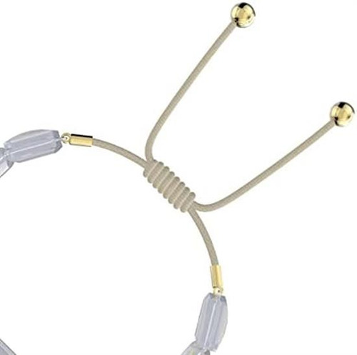 Pulsera Suave Swarovski Letra Con Cristales Blancos De Talla