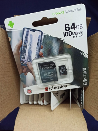 Microsd Kingston 64 Gb 100% Genuina Clase 10 100mb/s