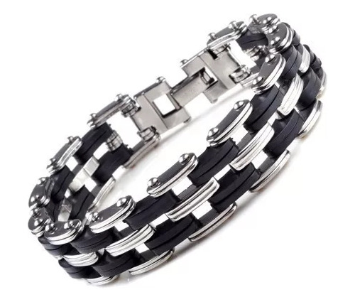 Pulsera Brazalete De Acero Quirúrgico Estilo Motociclista