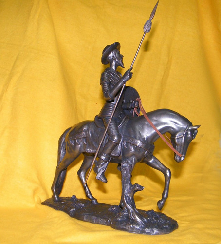 Estatua Adorno De Don Quijote De La Mancha Con Rocinante