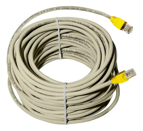 Cable Internet Utp Cat 6 De 60mts Gris Armado Cobre  Satra 