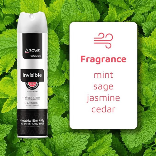 Kit Com 6 Desodorantes Above Feminino Aero 150ml - Diversos Invisible