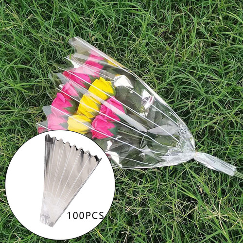 100 Fundas De Celofán Para Ramo De Flores, 8cmx28cmx40cm