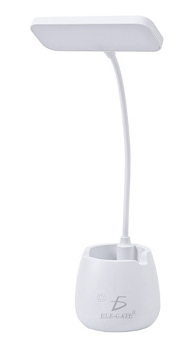 Lámpara Plegable Escritorio Estudio Porta Lápices Carga Usb Estructura Blanco