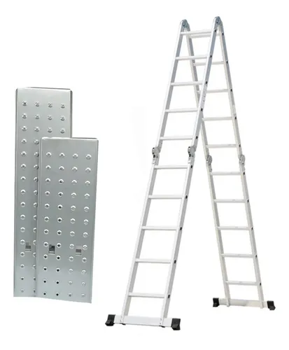 Escalera Andamio 5.8mts -20 Escalones Aluminio -con Chapones