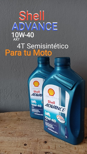 Aceite Shell Avance 4t 10w-40 Semisintético Para Tu Moto 