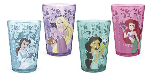 Set De Vasos Zak Designs Disney Princess, 430 Ml, Para Niños