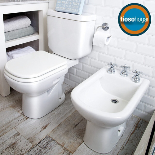 Imagen 5 de 10 de Combo Bari Ferrum Bidet Inodoro Deposito Mochila Largo