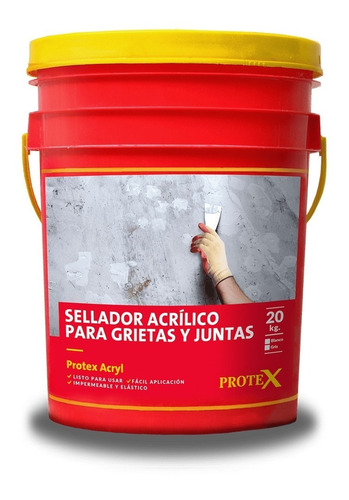 Protex Acryl Sellador Acrilico De Juntas Fisuras 20kg Blanco