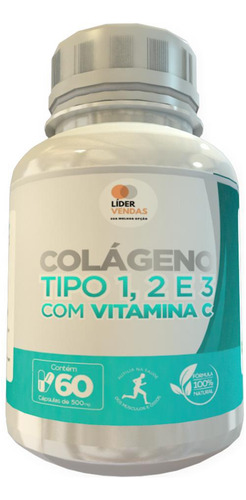 Colágeno Tipo 1, 2 E 3 Com Vitamina C 500mg 60 Cápsulas