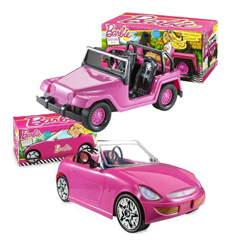 Auto Y Jeep Barbie Original Combo X2 Con Stickers