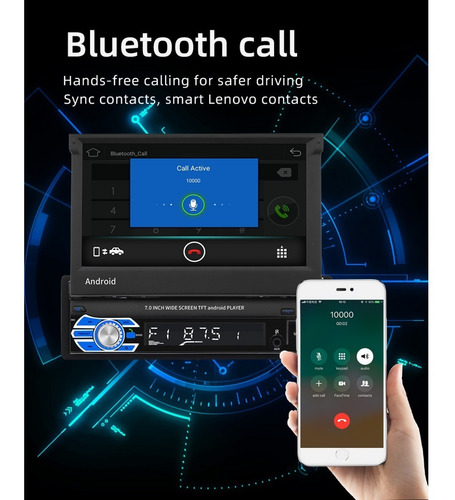 Imagen 10 de 10 de Radio Auto Pantalla Retráctil Gps Android + Camara Reversa