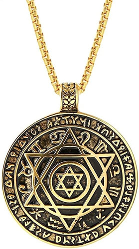 Nightcruz Seal Solomon Hexagram Necklace, Six-pointed Star P