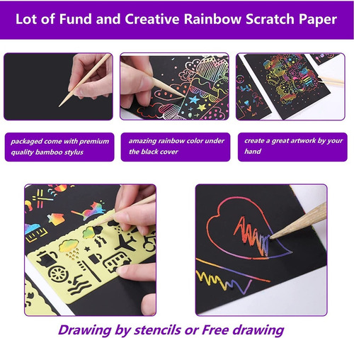 Kit De Libro De Pintura Para Rainbow Rascar Paper Niños 71pc