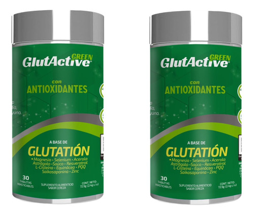 Pack De 2: Glutation Glutactive Green 30 Tableta