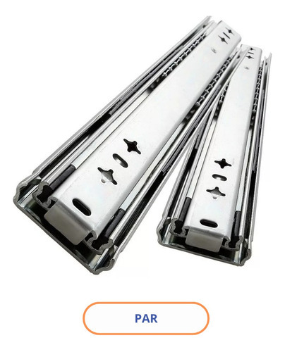 Caixa 15 Trilhos Corrediças 45cm H42 Aço Escovado
