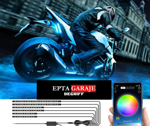 Kit Neon Para Moto 6 Tiras Multicolor Nuevo Modelo 2024 