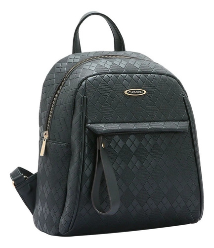 Mochila Chenson Feminina Textura Chic Média Casual 8484395 Cor Preto Desenho Do Tecido Lisa