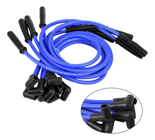 Juego De Cables De Bujía De 9 Mm, Cable De Encendido Azul