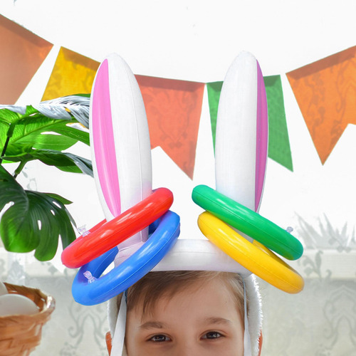Juego De Lanzamiento De Orejas De Conejo Inflable, Rosa
