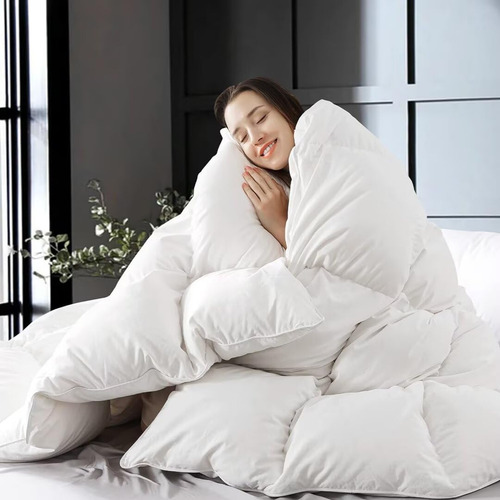 Whatsbedding Edredón De Fibra De Plumón Blanco, Edredón De C