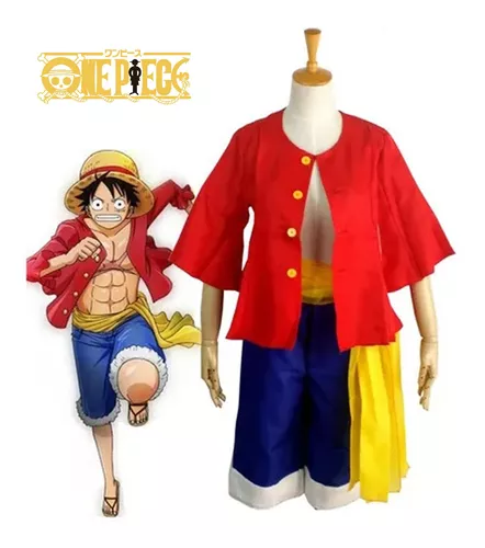 Anime macaco d luffy cosplay traje para homens novo mundo roupas luffy  palha festa de halloween uniforme roupas topo + calças + cós — comprar a  preços