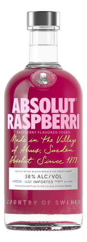 Absolut Raspberry Vodka Suecia Botella 700ml Sabor Frambuesa