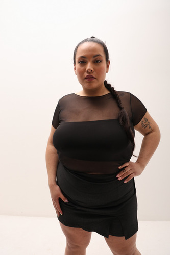 Remera Top Para Salir Tul Woka Mujer Naif
