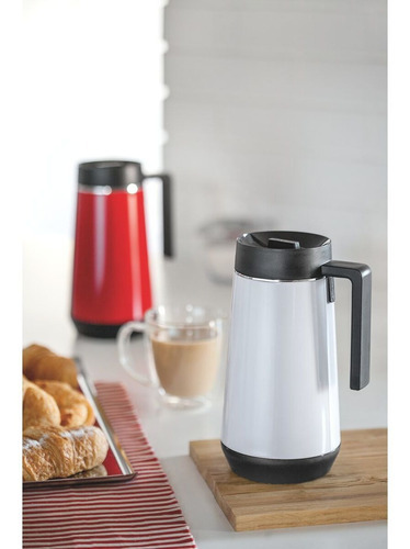 Bule Térmico Tramontina Exata Em Aço Inox Branco 300 Ml Cor Branco