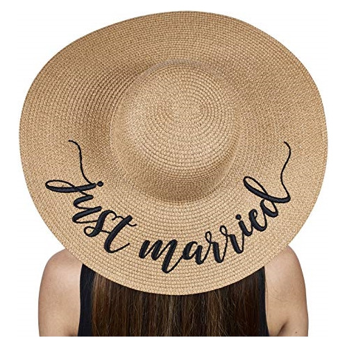 Sombrero De Playa Con Pajita Para Dama De Novia