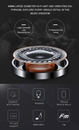 Fone De Ouvido Estéreo Sem Fio Extra Bass Bluetooth Azul