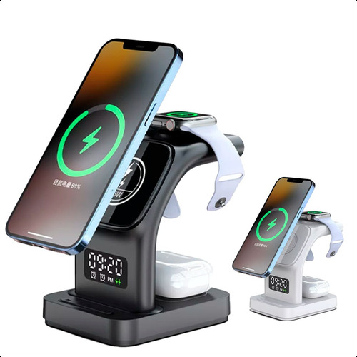 Carregador 15w Indução Magnético 5 Em 1 S/ Fio Turbo Celular