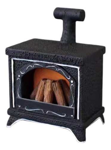 2 Casa De Muñecas Con Luz Led, Chimenea En Miniatura,