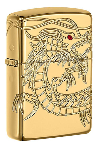 Encendedor Zippo 29265 Asian Dragon Armor Enchapado En Oro.