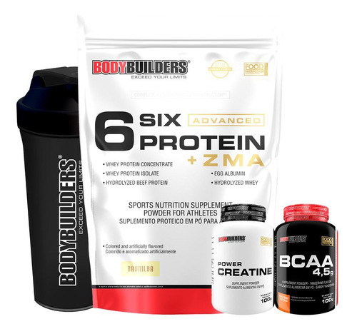 Kit Whey Protein Isolado Six Gold+ Zma 2kg+ Power