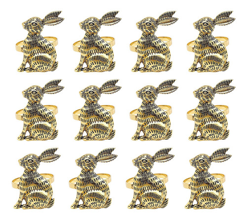 Servilleteros De Conejo De Pascua, Adorno Con Hebilla Oro