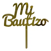 Comprar Topper Mi Bautizo Celebración Decoración Torta Pastel En Mdf