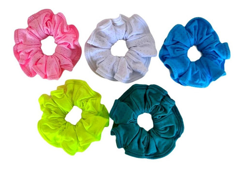 Kit 12 Xuxinhas Frufru Rabicó Scrunchies Para Cabelo Atacado
