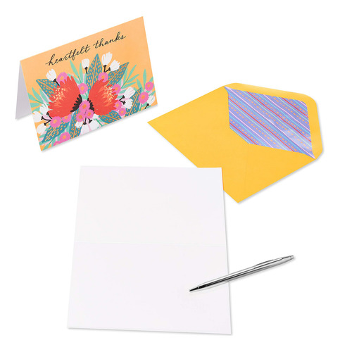 Tarjetas De Agradecimiento Con Sobres Flores Vibrantes 20 Un