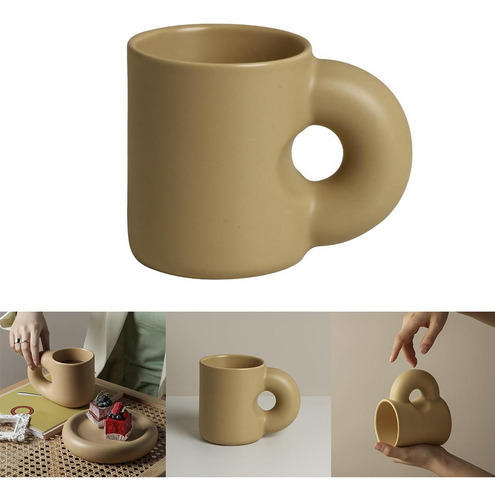 Taza De Café Taza De Leche Té De Oficina Marrón 380ml