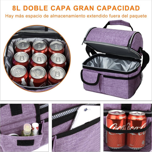 Lonchera Térmica Con Doble Compartimento Hombres Y Mujeres