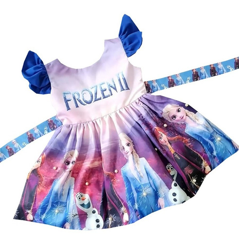 Vestido Para Niñas De Frozen Ana Y Elsa - H