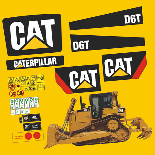 Adesivos Compatível Cat Trator Esteira D6t - Decalque Uv