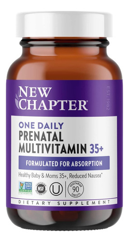 Multivitamínico Prenatal 35+ New Chapter 90 Tabletas