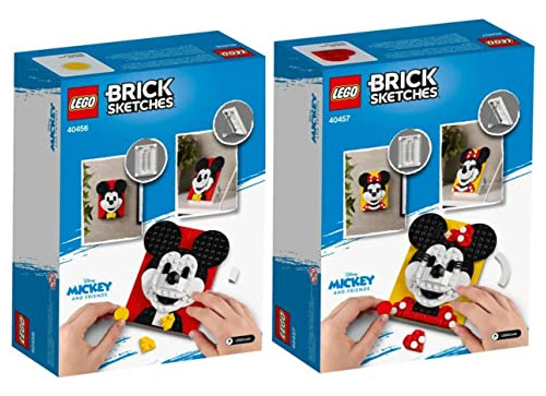 Bocetos De Lego Brick De Mickey (40456) Y Minnie Mouse (4045