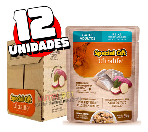 Sachê Special Cat 12un Ração Úmida Para Gatos Todos Sabores